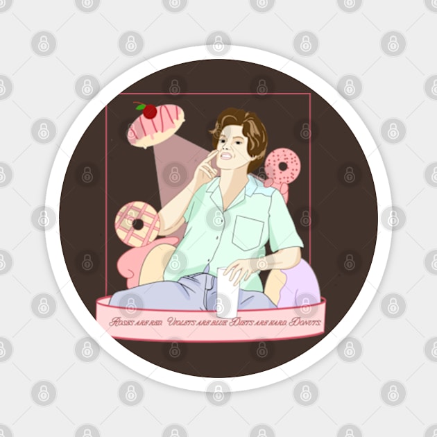 Kate and pink donuts Magnet by Veljam